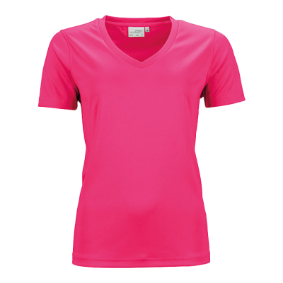 Damen Lauftrikot basic bunt V-Neck