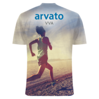 Laufshirt Arvato mit Joggerin bedruckt